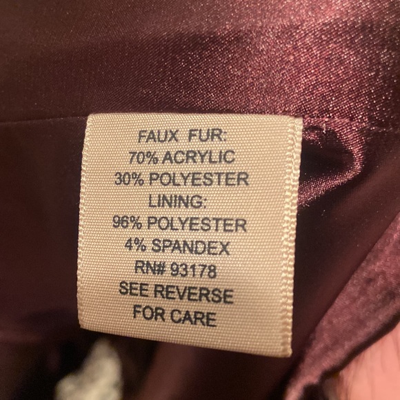 Philosophy Maroon Faux Fur Vest - Picture 3 of 3